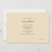 Invitation Fête des mariées de paramètre de table (Dos)