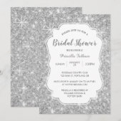 Invitation Fête des mariées de Parties scintillant argentée (Devant / Derrière)