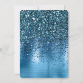 Invitation Fête des mariées de Parties scintillant Bleue Aqua (Dos)