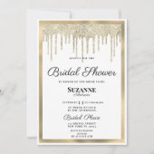Invitation Fête des mariées de parties scintillant de luxe en (Devant)