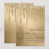 Invitation Fête des mariées de Parties scintillant de luxe Sp (Devant / Derrière)