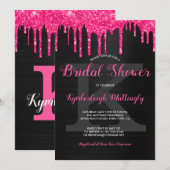 Invitation Fête des mariées de Parties scintillant de verre n (Devant / Derrière)