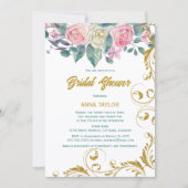 Invitation Fête des mariées de Parties scintillant d'or botan (Devant)