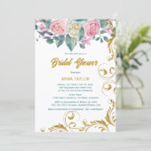 Invitation Fête des mariées de Parties scintillant d'or botan (Debout devant)