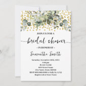 Invitation Fête des mariées de Parties scintillant d'or Eucal (Devant)