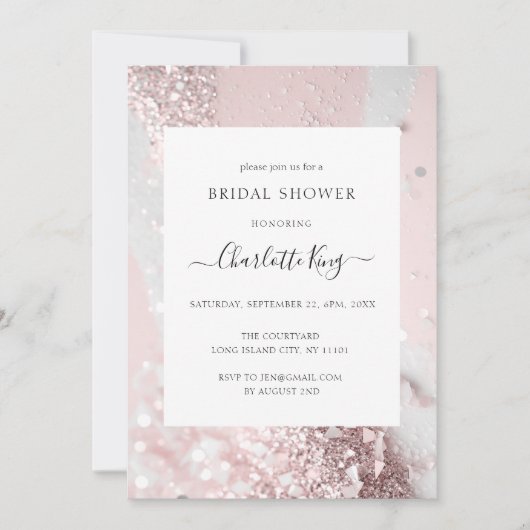 Invitation Fête des mariées de Parties scintillant élégante (Devant)