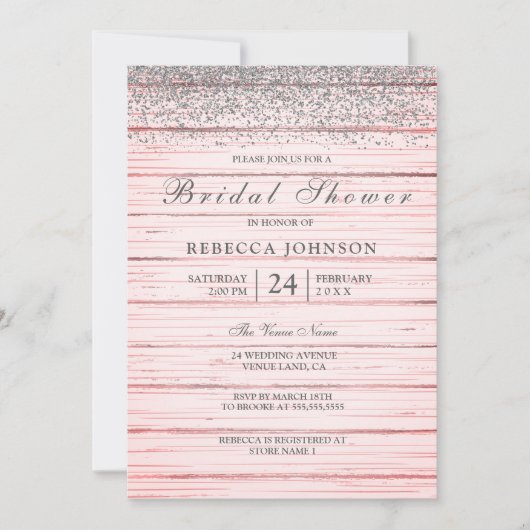 Invitation Fête des mariées de Parties scintillant en argent (Devant)