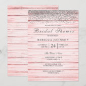 Invitation Fête des mariées de Parties scintillant en argent (Devant / Derrière)