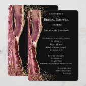 Invitation Fête des mariées de Parties scintillant en or Rose (Devant / Derrière)