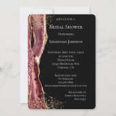 Invitation Fête des mariées de Parties scintillant en or Rose (Devant)
