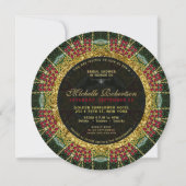 Invitation Fête des mariées de Parties scintillant en or Ruby (Dos)