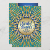 Invitation Fête des mariées de Parties scintillant en or sole (Devant / Derrière)