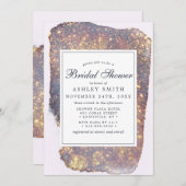 Invitation Fête des mariées de Parties scintillant en or viol (Devant / Derrière)