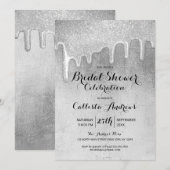 Invitation Fête des mariées de Parties scintillant épaisse et (Devant / Derrière)