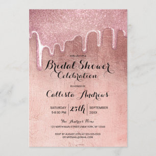 Invitation Fête des mariées de Parties scintillant épaisses e