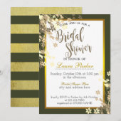 Invitation Fête des mariées de Parties scintillant Florale d' (Devant / Derrière)