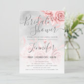 Invitation Fête des mariées de Parties scintillant Florale ro (Debout devant)