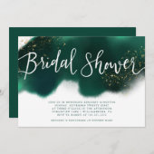 Invitation Fête des mariées de Parties scintillant moderne Em (Devant / Derrière)