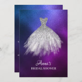 Invitation *~* Fête des mariées de Parties scintillant Ombre (Devant / Derrière)