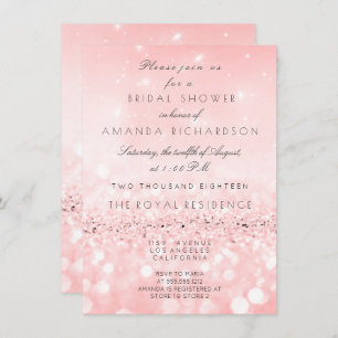 Invitation Fête des mariées de Parties scintillant Peach Pink