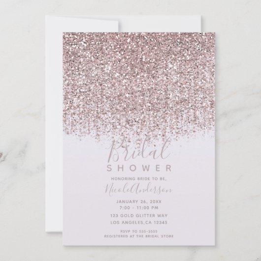 Invitation Fête des mariées de Parties scintillant rose brill (Devant)
