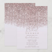 Invitation Fête des mariées de Parties scintillant rose brill (Devant / Derrière)