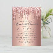 Invitation Fête des mariées de Parties scintillant Rose Chic  (Debout devant)