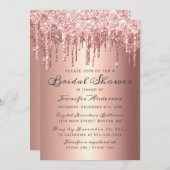 Invitation Fête des mariées de Parties scintillant Rose Chic  (Devant / Derrière)