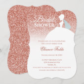 Invitation Fête des mariées de Parties scintillant rose Gold (Devant / Derrière)
