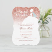 Invitation Fête des mariées de Parties scintillant rose Gold (Debout devant)