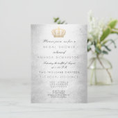 Invitation Fête des mariées de Parties scintillant royale Sil (Debout devant)