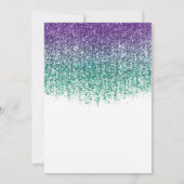 Invitation Fête des mariées de Parties scintillant Turquoise  (Dos)