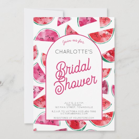 Invitation Fête des mariées de pastèque (Devant)