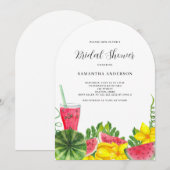 Invitation Fête des mariées de pastèque rose (Devant / Derrière)