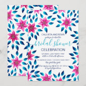 Invitation Fête des mariées de peinture acrylique feuille ros (Devant / Derrière)