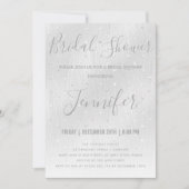 Invitation FÊTE DES MARIÉES de peinture en argent SIMPLE (Devant)