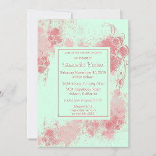 Invitation Fête des mariées de peinture flou chic
