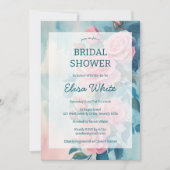 Invitation Fête des mariées de peinture rose Roses sur mesure (Devant)