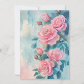 Invitation Fête des mariées de peinture rose Roses sur mesure (Dos)