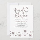 Invitation Fête des mariées de perle blanche simple et unique (Devant)