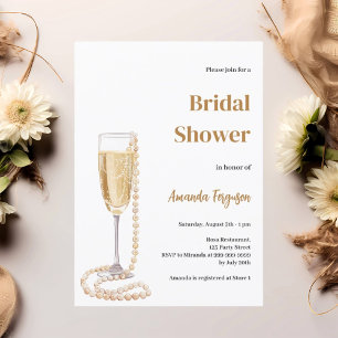 Invitation Fête des mariées de perles de poursuites pour déje