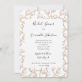 Invitation Fête des mariées de perles de verre rose or (Devant)