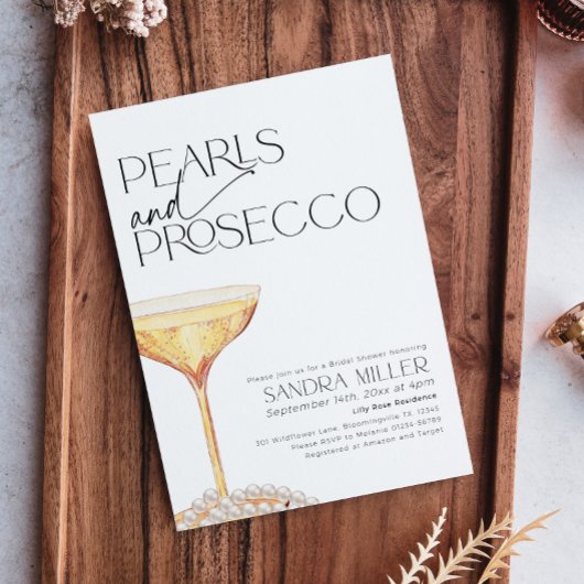 Invitation Fête des mariées de perles et de poursuites Verre 