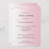 Invitation Fête des mariées de perles roses assez chic (Devant / Derrière)