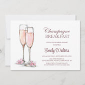 Invitation Fête des mariées de petit-déjeuner Champagne (Devant)