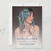 Invitation Fête des mariées de photo florale élégante (Devant)