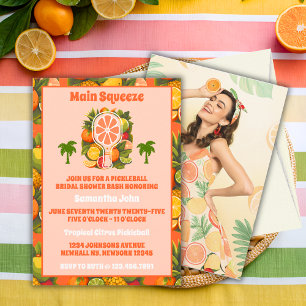 Invitation Fête des mariées de Pickleball Tropical Retro Phot