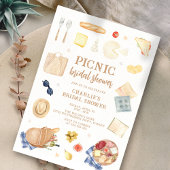 Invitation Fête des mariées de pique-nique d'aquarelle modern