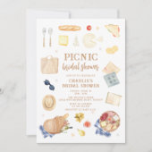 Invitation Fête des mariées de pique-nique d'aquarelle modern (Devant)