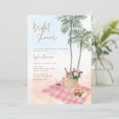 Invitation Fête des mariées de pique-nique de plage (Debout devant)